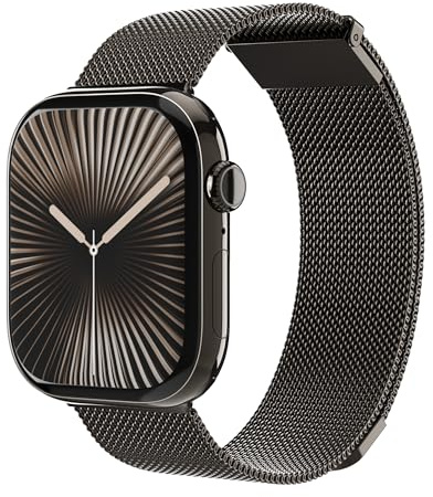 VONMÄHLEN Milanese Loop 2 – Stilvolles Edelstahlarmband mit Magnetverschluss, verstellbar, hochwertig, kompatibel mit Apple Watch - Größe 40 | 41 | 42mm - granite gray