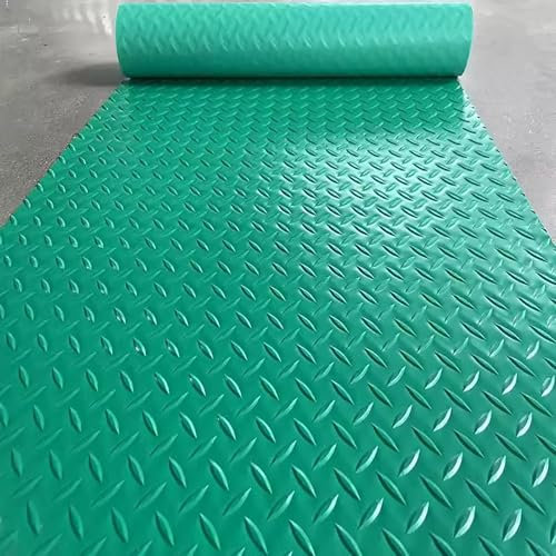 Rubber Matting - Rubber Matting Flooring Roll, Non Slip Garage Floor Mats, Suitable for Outdoor Use, Shed Madding Sheet 1.5mm Thick Garage Flooring,Green,1.2x2m