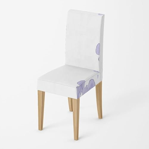 Stuhlhussen Weiß Lila Drucken Stuhlhussen Schwingstuhl 2er Set Sesselbezug Stretch Sesselhusse Removable Stuhl überzug Restaurant Stuhlbezüge Waschbar Hussen für Stühle