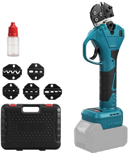 Crimpatrice per Capicorda Compatibile con Makita 18V, Pinza Capicorda con Stampi, Spelafili 0,5–16 mm² per Diversi Tipi di Terminali, Display Digitale LED (Senza Batteria & Caricabatterie)