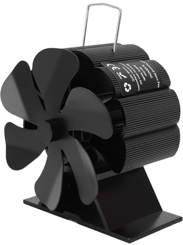 Luocute Ventilador de Estufa de Leña, Ventilador Térmico de Aleación de Aluminio con Protección contra Sobrecalentamiento para Estufa de Leña, Chimenea de Gas de Pellets
