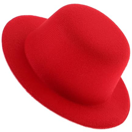 GARVALON Kleine Zylinderhüte aus Stoff in Rot Handgefertigte Puppen Verkleidungshüte im Einzigartigen Lolita Stil Weich und Bequem für Verschiedene Anlässe