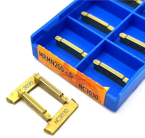 10PCS CNC Drehmaschine Drehen Werkzeug Hartmetall Nuten Klinge Maschine Verarbeitung Stoßen MRMN200 PC9030 Wendeschneidplatten(MRMN200G NC3030)