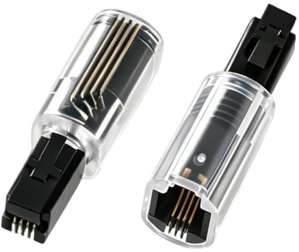 2 Stück Entwirrer für Telefonkabel RJ9 4P4C, 360° Telefonschnur Entwirrer | Kabelentwirrer für Telefonhörer, Anti-Tangle Telefon Hörerkabel für Festnetz, Schreibtisch Telefon, Verdrehschutz, Schwarz