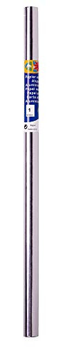 Clairefontaine Maildor 95576C Rolle Aluminiumpapier (beidseitig, 80 x 50cm, 90g, ideal für Handarbeiten, wie Dekorationen) 1 Rolle, silber