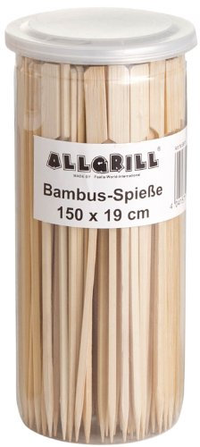 Allgrill Bambus-Spieße, Fingerfoodspieße, Bambusstick 19 cm lang, Inhalt 150 Stück