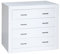 Moblit Cómoda de Cuatro Cajones Fabricada en Madera de Pino Macizo y MDF Color Blanco Lacado Serie Kalpe Medidas (80x95x40) cm (altoxanchoxfondo), Robusta y Resistente