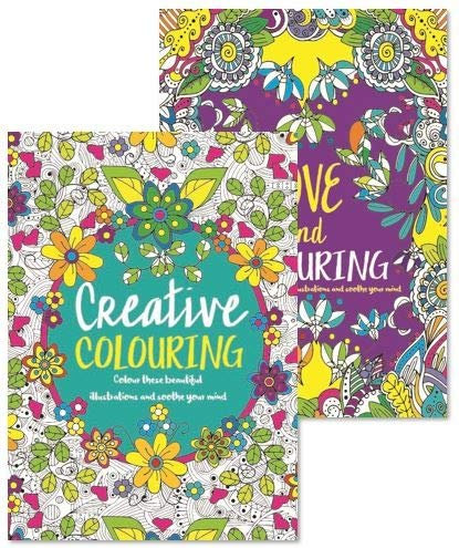 2 Quality Adult Colouring Books Colour Therapy Anti-Stress Books