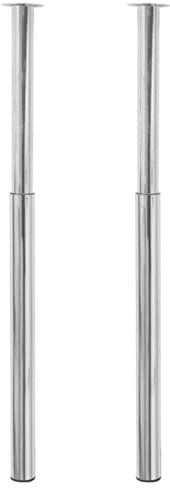 vidaXL 2 Pieds de Table télescopique Chrome Hauteur réglable 710 mm -1100 mm