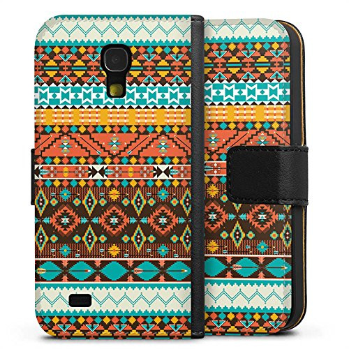 DeinDesign Custodia a Portafoglio Compatibile con Samsung Galaxy S4 Mini Custodia per Cellulare di Similpelle Nera Cover a Libro Motivo Grafica Vintage