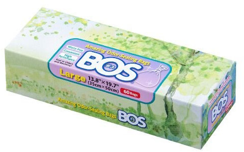 BOS Bolsas desechables para pañales, residuos de mascotas o cualquier producto sanitario, duraderas y sin perfume (60 bolsas) [Tamaño: L, color: blanco]