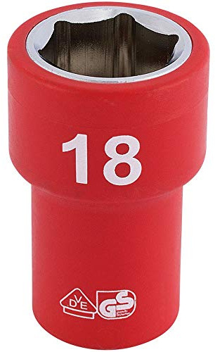 Draper 31724 3/8-Inch Square Drive Metric VDE Socket, 18 mm