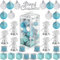 LoveInUSA 32 Stück gemischte Christbaumkugeln Anhänger Weihnachtsbaum Ornamente Dekorationen Set, Plastik, blau/Silber