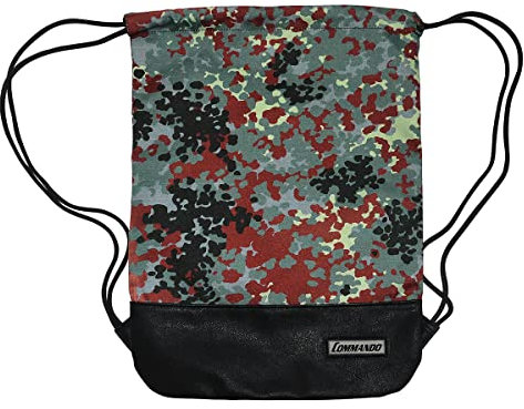 Army Turnbeutel Gym Bag Tasche Rucksack Sportbeutel + Army-Shop-BW Schlüsselanhänger (BW Flecktarn)