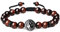 COAI Bracelet Pierre Naturelle Homme, Bracelet Œil de Tigre Rouge Homme, Bracelet Lion Homme, Bracelet Ajustable en Nylon