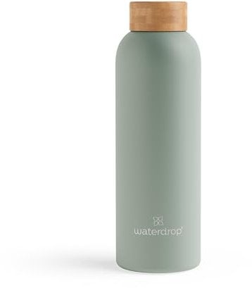 waterdrop® Steel Bottle 600ml isolierte Trinkflasche auslaufsicher | Thermosflasche 24h kalt, 12h heiß | doppelwandige Edelstahl Wasserflasche | bruchsicher | Kohlensäure geeignet