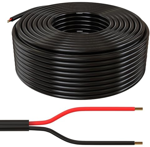 Lumonic 20m FLRYY Fahrzeugleitung 2x2,5mm² schwarz | 2-adrig | Anhängerkabel | mehradriges KFZ-Kabel | Öl- und Kraftstoffbeständig, flammwidrig | Niedervolt