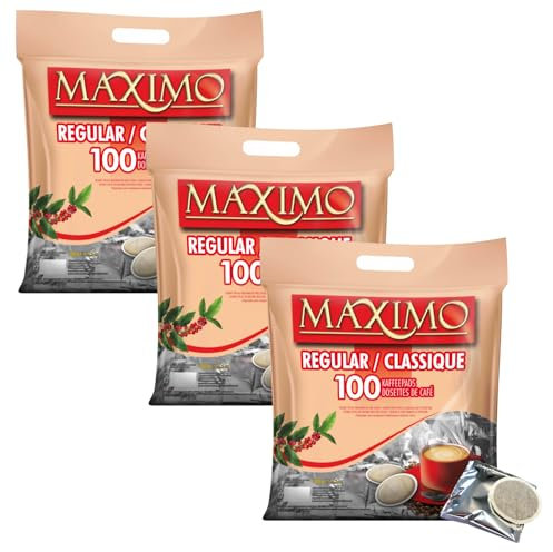 MAXIMO Classique | 3x100 Dosettes de café compatibles SENSEO® | Emballage individuel pour une meilleure conservation et une hygiène irréprochable