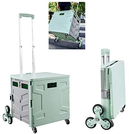 ASN Einkaufskorb mit Rollen Kaufwagen Klappbox, 8-Rad-Nutzwagen Für Supermarktlebensmittel, SUV-Aufbewahrungsbox, Leichtes Treppensteigen, 45L / 65L (Size : 45L)