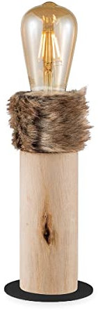 Home Sweet Home Landhaus-Tischlampe Furdy | 12/12/25cm | Nachttischlampe | Holz | geeignet für E27 LED Glühbirnen | mit Schnurzwischenschalter | geeignet für Wohnzimmer, Schlafzimmer