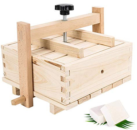 2 in 1 Wooden Cheese Maker and Press, with Three Cheese Cloths, Easy to Assemble, Suitable for Household DIY