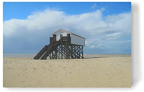 artboxONE Leinwand 120x80 cm Natur Holzhaus auf Stelzen von Theo