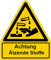 Aufkleber Warnaufkleber Achtung Ätzende Stoffe Warnung Warnschild Folie signalgelb ähnl. ISO 7010 | Größen wählbar Made in Germany, Größe: 210x245 mm