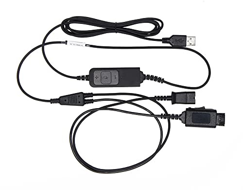 Project Telecom QD to USB-A & USB-C Y-Training Headset Cable (BL-11-USB+P) – Dual Headset Connection, Inline Rocker Switch, Plug & Play – Compatible with Plantronics (Poly), JPL QD