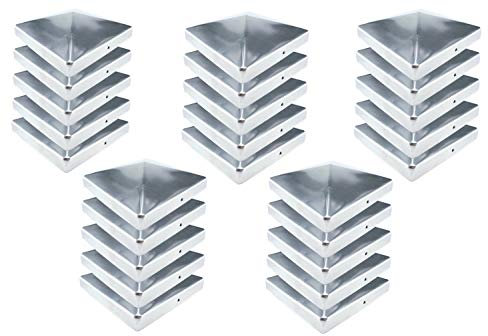 Premium Pfostenkappe 181x181 mm aus Edelstahl für Pfosten 18x18 cm Pyramide Zaunkappe Abdeckkappe 25 Stück inkl. Schrauben