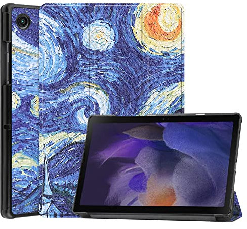Case2go - Funda Compatible con Samsung Galaxy Tab A8 10.5 (2021) - con función de activación automática - Polipiel Caso - Cielo Estrellado