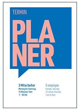 Terminplaner, Kosmetik, Friseur, Praxis u.v.m. verschieden Varianten 52 Wochen, Kalendarium zum selbst ausfüllen (Rosa/Lachs-Blau, ‎3 Mitarbeiter > 15 min Takt)
