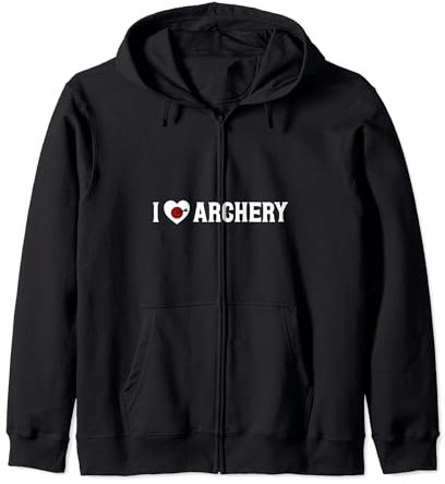 I Love Bogenschießen Herz Zielscheibe Praxis Jagd Jäger Kapuzenjacke