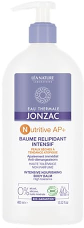 Eau Thermale Jonzac | Baume Relipidant Intensif Corps - NUTRITIVE ATO+ | Nourrit – Apaise | Anti-démangeaisons | Haute tolérance | Sèches à tendance atopique | 99% d’origine naturelle | 400 ml