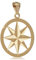 NKlaus ciondolo a catena rosa dei venti 15mm 333 oro giallo 8 carati bussola piccola amuleto 8306