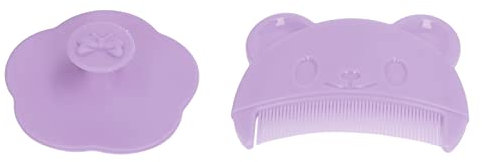 ViaGasaFamido 2PCS Baby Scalp Brush Set Baby Cradle Cap Brush Soft Sensory Silicone Bath Brush Bequeme Kopfhaut-BadebüRste FüR Neugeborene Trockene Haut Peeling und Sanft Massieren (Lila)