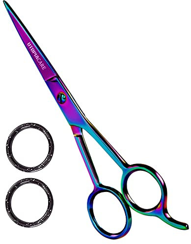 Utopia Care 6,5 Zoll Friseurschere aus rostfreiem Stahl - Professionelle Haar- und Bartschneideschere - Scharf, langlebig (Regenbogen)