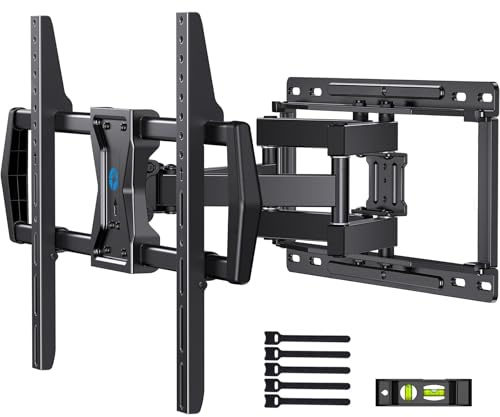 Pipishell Soporte de pared para TV de movimiento completo para la mayoría de televisores de 37 a 75 pulgadas de hasta 100 libras, soporte de pared con brazos articulados duales, giratorio, inclinación