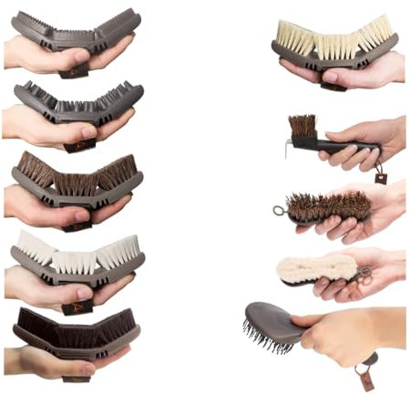 Animalon Master-Set - Massage-Striegel,Gummi-Striegel,Glanzbürste,Rosshaar-Kardätsche,Wurzelbürste,Natur-Kardätsche,Lammfell-Kardätsche,Mähnen-&Schweifbürste,Schwamm,Naturborsten Hufkratzer