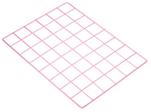 PATIKIL 16x12 Alambre Rejilla Panel, 1 Paquete Pared Rejilla Decorativos Paneles Tablero Foto Cuadros Expositor Decoración Colgante Organizador para Hogar Oficina, Rosa