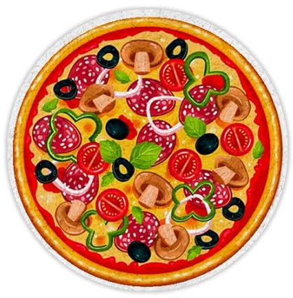 Toalla con Forma Redonda. Toalla de Playa Original | E&B PORRAS (Pizza)