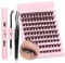 DIY Eyelash Extenisons Kit D Curl Cluster Lashes with Bond Seal Lash Glue 108Pcs Wispy Lashes Individual Cluster Kit 8-16MM Individual Eyelashes DIY at Home Lash Extensions Kit by JIMIRE