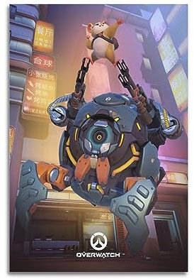 VZRSQZK Game Overwatch Wrecking Ball Poster, dekoratives Gemälde, Leinwand, Wandposter und Kunstdruck, modernes Familienschlafzimmer-Dekor-Poster, 20 x 30 cm