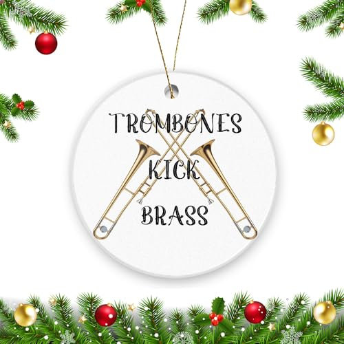 Weihnachtsschmuck, Keramik-Weihnachtsdekoration, doppelseitig, bedruckt, Messing