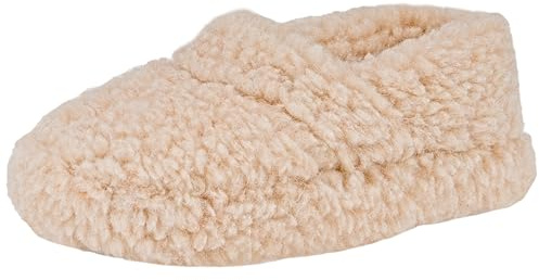 APREGGIO Unisex Hausschuhe Schafswolle mit Ledersohle Warme Flip-Flops | Warme Flip-Flops, Naturleder, atmungsaktiv, wärmeisolierend, weiches Futter, leichtgewichtige Konstruktion