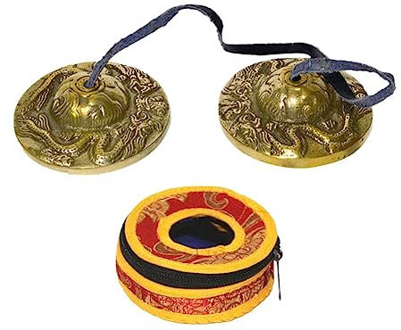 Tibetische Meditationsglocke Tingsha Beckenglocke Mindfulnee Buddhistische Glocken F5N8 Tibetisches Nepal Dekor Bronze