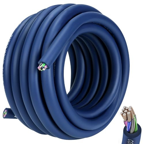TOPSTRONGGEAR 20 Feet 9-Conductor Speaker Cable, 16AWG 100% OFC, 4-Channel Speaker Wire and Remote Wire (16 Gauge)