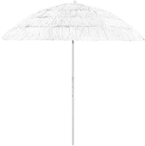 AJJHUUKI Home Outdoor OthersHawaii Sombrilla de playa blanca 240 cm, blanco