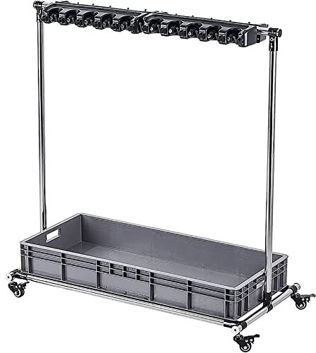 Drain Rack Broom Mop Holder Floor Standing Mop Broom Holder,Utility Cleaning Tool Cart,Movable Floor-Mounted Mop Rack,Cleaning Supplies Organizer,Umbrella Stand,With Universal Wheels