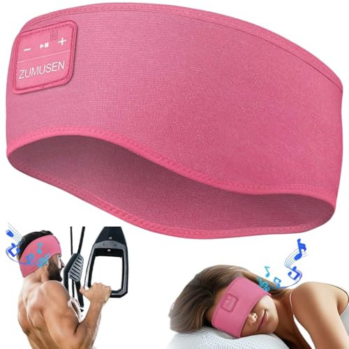 ZUMUSEN Auriculares para dormir Bluetooth 5.4, auriculares deportivos, diadema Bluetooth, antifaz para dormir, para entrenamiento, correr, yoga, viajes