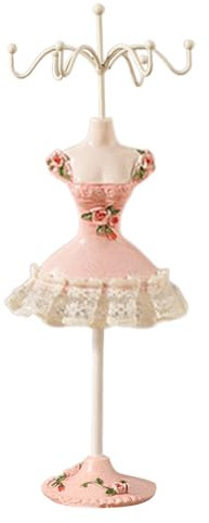 Itkcozcg Modischer Schmuckständer, drehbar, schönes Modell, Organisationsständer, Pink, 25x9.5cm